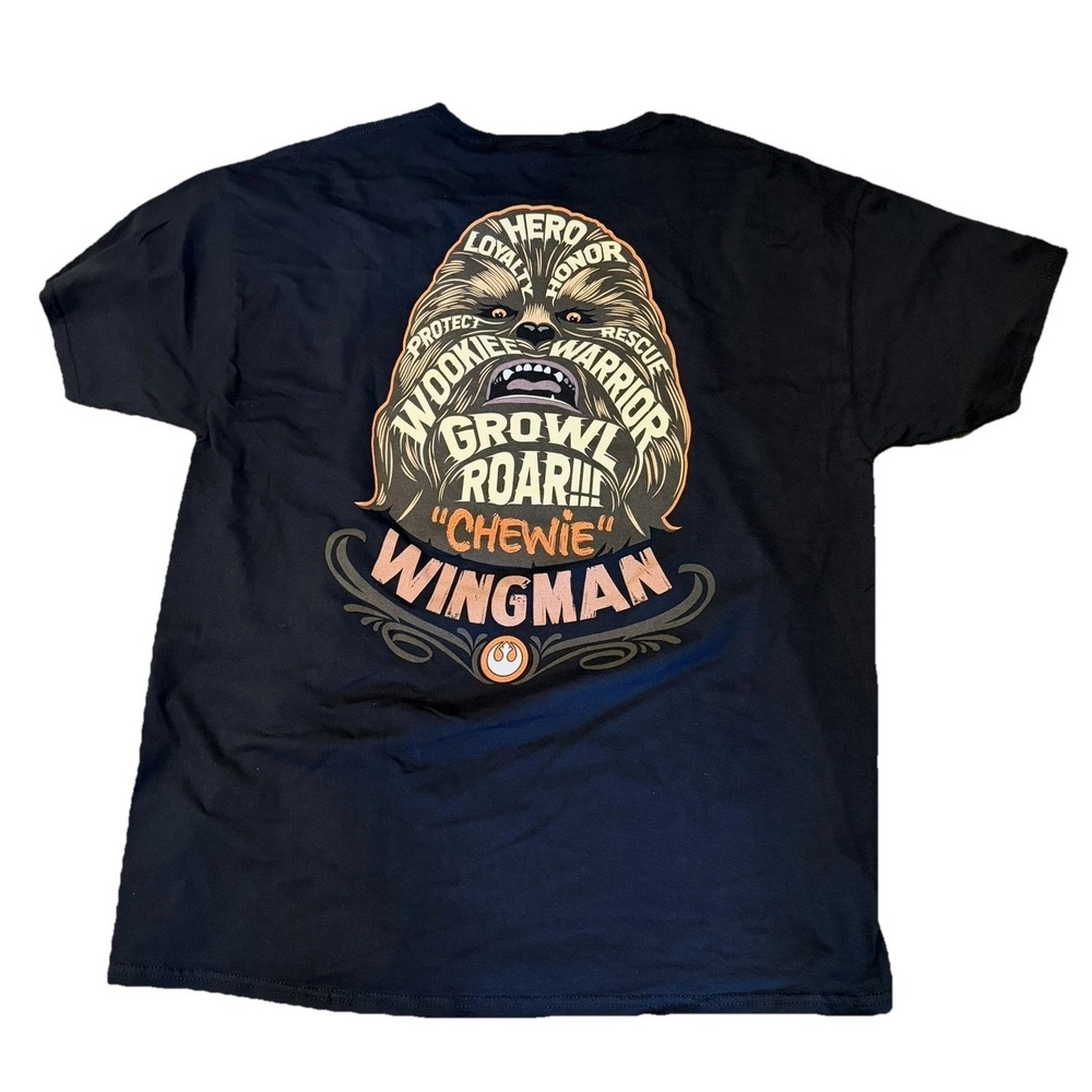 Chewbacca Wing Man Star Wars Disney T Shirt Men's XL Black